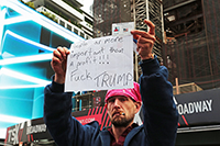 Political protests in Times Square, New York, Richard Moore